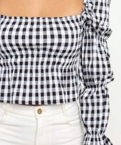 PUP20 For The Bride Charvae Top - Black Gingham