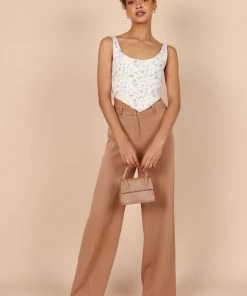 PUP42 Cindy Corset Top - White Floral For The Bride