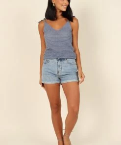 PUP64 Clothing Danielle Knit Tank Top - Blue