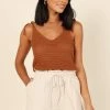 PUP64 Danielle Knit Tank Top - Brown
