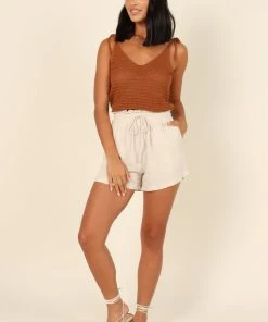 PUP64 Danielle Knit Tank Top - Brown