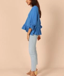 PUP50 Emma Frill Hem Top - Blue
