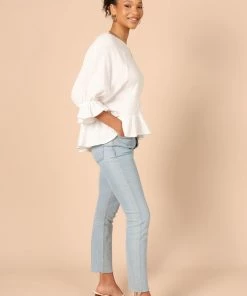 PUP50 For The Bride Emma Frill Hem Top - White