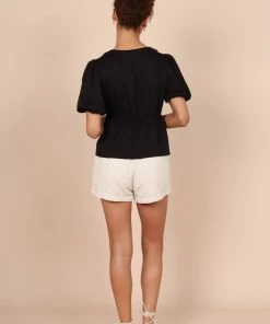 PUP65 Clothing Enzo V Neck Top - Black