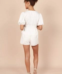 PUP65 Enzo V Neck Top - White