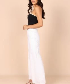 PUP65 Erin One Shoulder Ribbed Top - Black Clothing