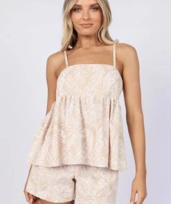 PUP50 Clothing Etosha Babydoll Top - Beige