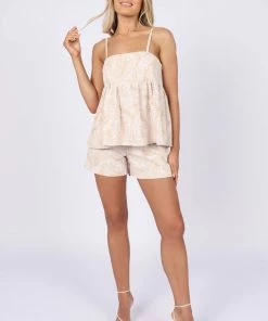 PUP50 Clothing Etosha Babydoll Top - Beige