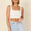 PUP14 Felicity Cropped Knit Top - White For The Bride