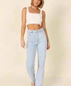 PUP14 Felicity Cropped Knit Top - White For The Bride