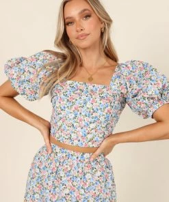 PUP29 Clothing Fleur Top - Blue Floral