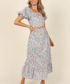 PUP29 Clothing Fleur Top - Blue Floral