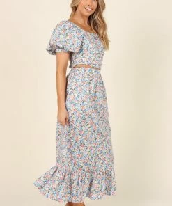 PUP29 Clothing Fleur Top - Blue Floral