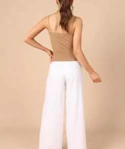 PUP65 Gemma V Neck Tank Top - Camel Clothing