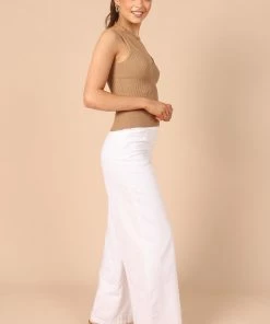 PUP65 Gemma V Neck Tank Top - Camel Clothing