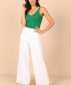 PUP65 Clothing Gemma V Neck Tank Top - Emerald