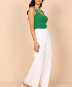 PUP65 Clothing Gemma V Neck Tank Top - Emerald