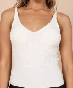 PUP65 For The Bride Gemma V Neck Tank Top - Ivory