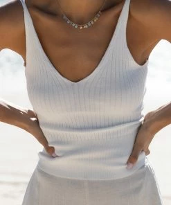 PUP65 For The Bride Gemma V Neck Tank Top - Ivory