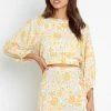 PUP51 Clothing Georgia Top - Yellow Floral