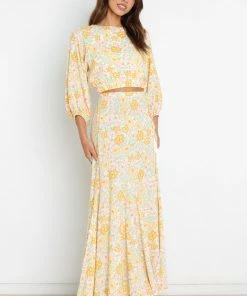 PUP51 Clothing Georgia Top - Yellow Floral