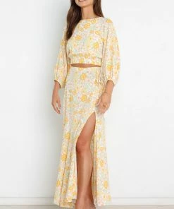 PUP51 Clothing Georgia Top - Yellow Floral