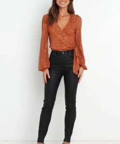 PUP14 Glitz Top - Rust