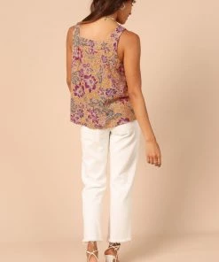 PUP49 Grace Top - Tan Floral