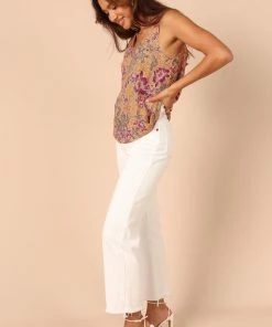 PUP49 Grace Top - Tan Floral