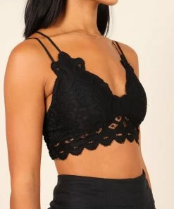 PUP64 Hannah Lace Bralette - Black