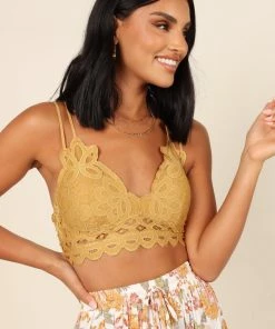 PUP64 Bump Friendly Hannah Lace Bralette - Mustard