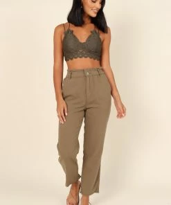 PUP64 Hannah Lace Bralette - Olive Bump Friendly