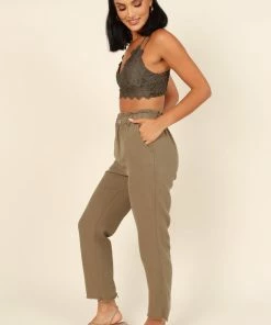 PUP64 Hannah Lace Bralette - Olive Bump Friendly