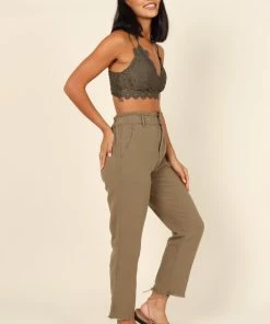PUP64 Hannah Lace Bralette - Olive Bump Friendly