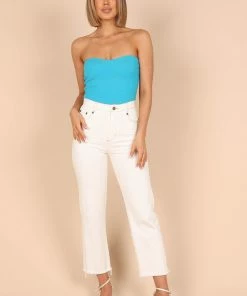 PUP61 Harry Strapless Top - Blue Clothing