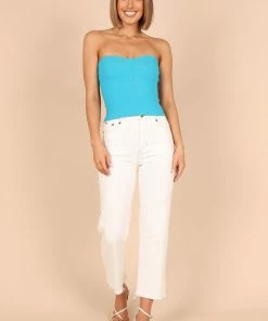 PUP61 Harry Strapless Top - Blue Clothing