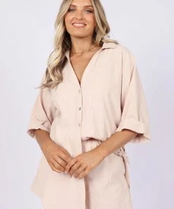 PUP8 Clothing Jeremey Button Down Top - Beige
