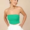 PUP14 Jescinta Strapless Top - Green