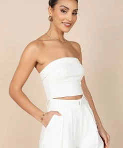 PUP14 Jescinta Strapless Top - White For The Bride