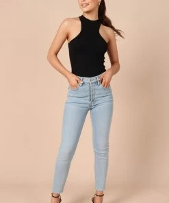 PUP65 Clothing Jess High Neck Top - Black