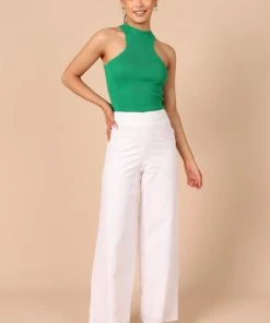 PUP65 Jess High Neck Top - Emerald Clothing