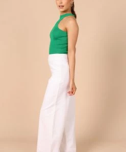 PUP65 Jess High Neck Top - Emerald Clothing