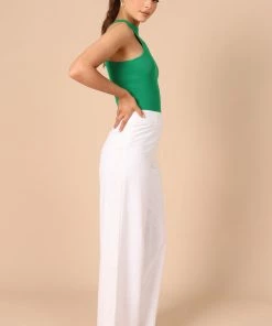 PUP65 Jess High Neck Top - Emerald Clothing