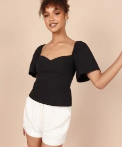 PUP65 Joey Open Back Tie Top - Black