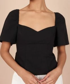 PUP65 Joey Open Back Tie Top - Black