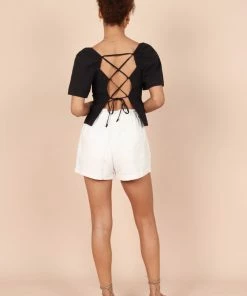 PUP65 Joey Open Back Tie Top - Black