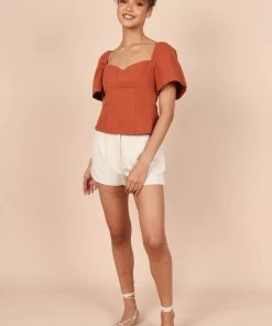 PUP65 Joey Open Back Tie Top - Rust Clothing