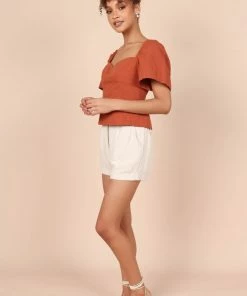 PUP65 Joey Open Back Tie Top - Rust Clothing