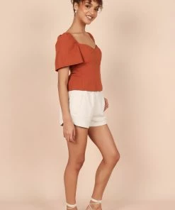 PUP65 Joey Open Back Tie Top - Rust Clothing