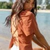 PUP65 Joey Open Back Tie Top - Rust Clothing